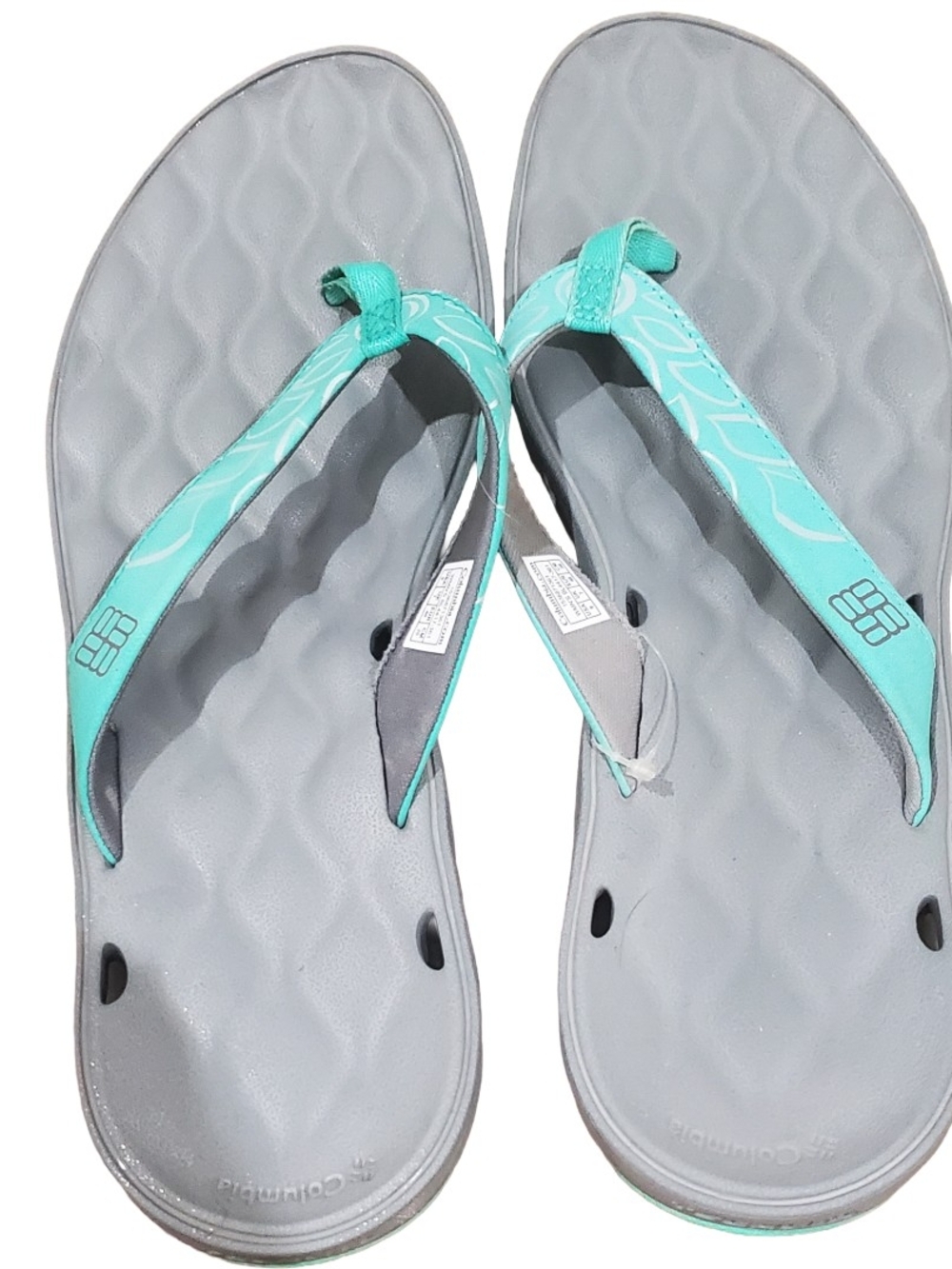 Columbia Women's Gray & Teal Sandals Flip Flops